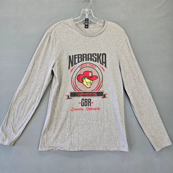 Nebraska Cornhuskers GBR Gray Shirt Long Sleeves Tee Logo Graphic Womens Size S - Picture 2 of 9